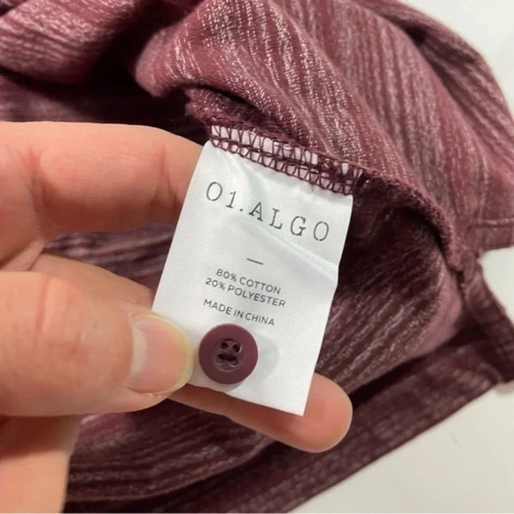 01. Algo Mens Slim Short Sleeve Polo Shirt Maroon Heathered Stripe - Picture 3 of 6